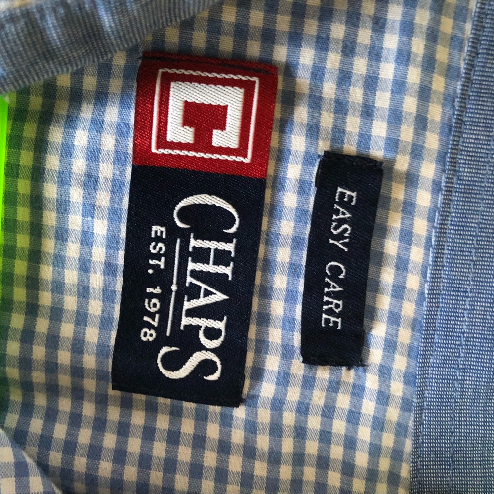 CHAPS Blue Checkered Men's Shirt - Picture 4 of 4